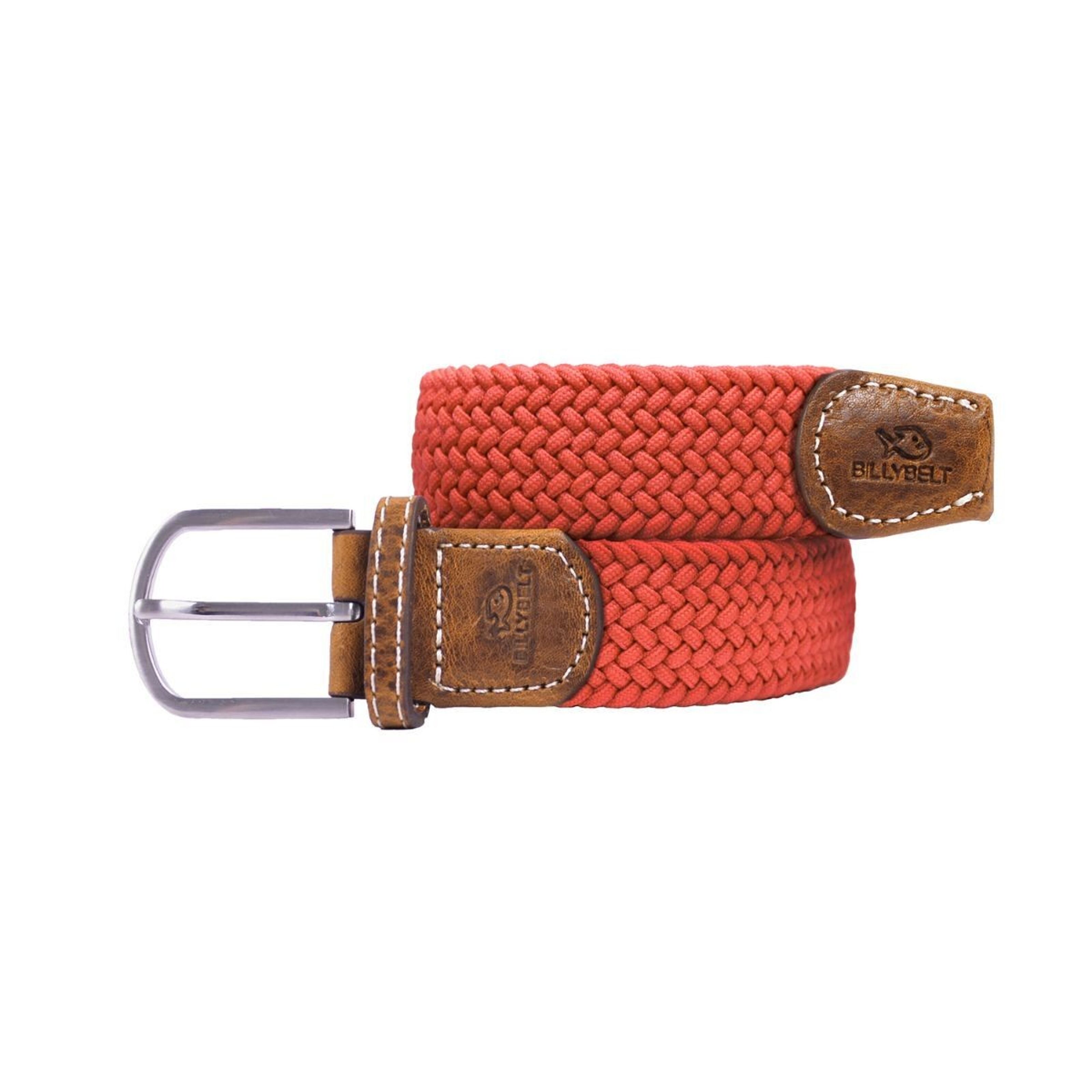 BILLYBELT MEN - elastic belt, braided, leather - Sand Beige