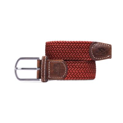 Garnet elastic braided belt