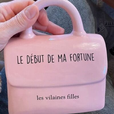 Gift idea: “The beginning of my fortune” handbag piggy bank