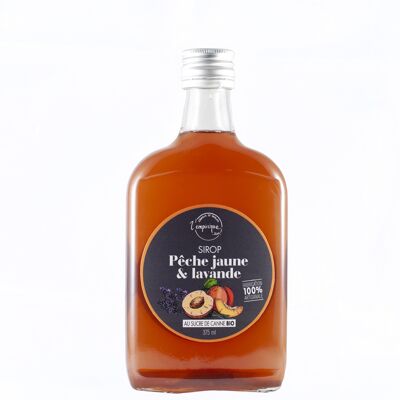 Artisanal syrup yellow peach and lavender 375 ml