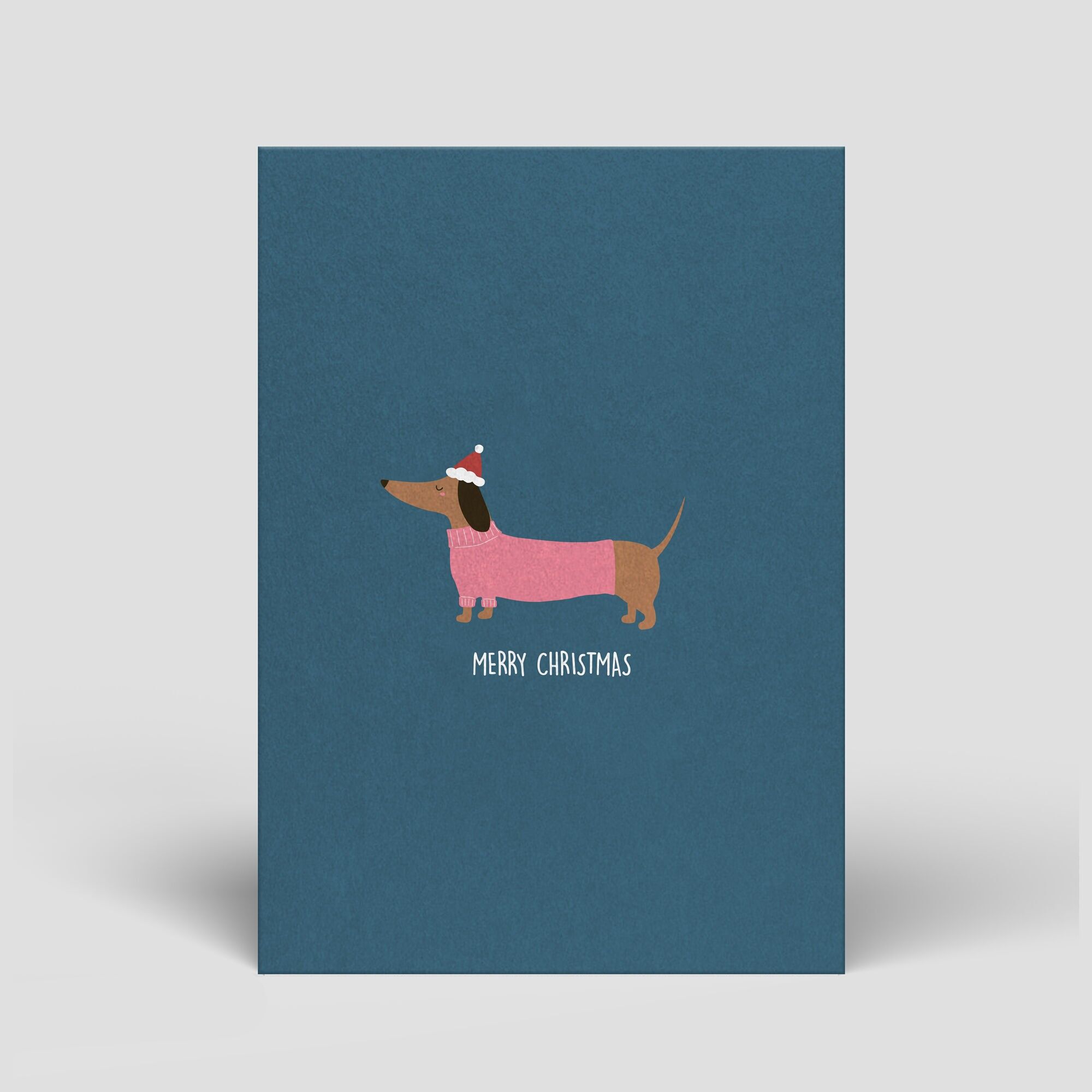 Biglietto di auguri di Natale Bassotto - N.10 Io equo, ecologico e sostenibile