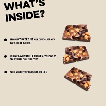 Fudge et brownie au chocolat au lait de Noël - Johnny Doodle 150g - FAIRTRADE 3