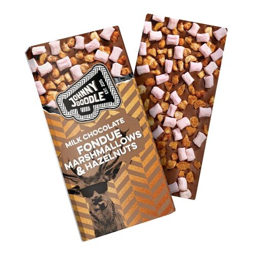 Milk Chocolate Marshmallows & Hazelnuts - Johnny Doodle 150g - FAIRTRADE