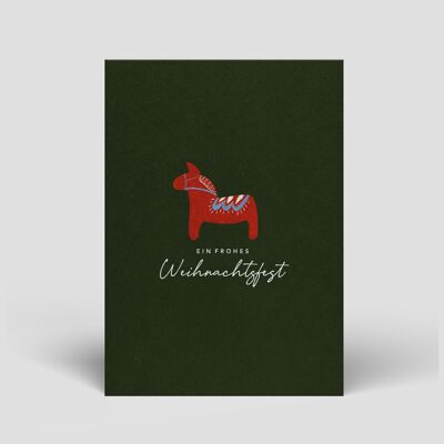 Christmas card Dala horse - fair, ecological and sustainable