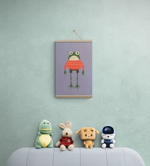 Frog Is Wearing Ugly Sweater 12”x17” - Canvas Prints Wall Art Decor