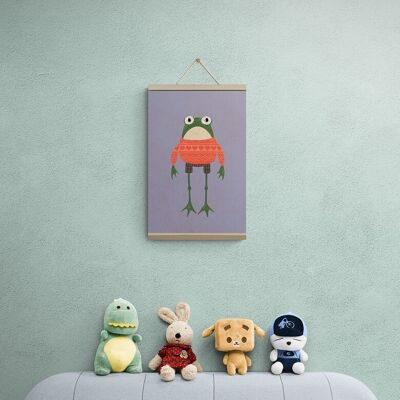 „Frosch trägt einen hässlichen Pullover“, 30,5 x 43,2 cm – Leinwanddruck, Wanddekoration