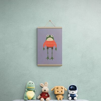 „Frosch trägt einen hässlichen Pullover“, 30,5 x 43,2 cm – Leinwanddruck, Wanddekoration