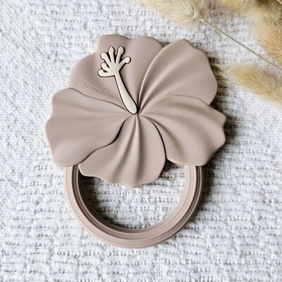 Silicone Teething Ring Hibiscus - Sand