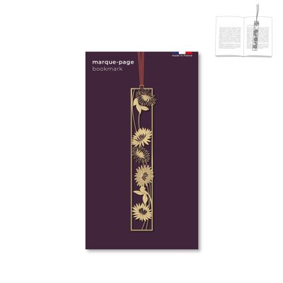 metal bookmark with ribbon - art nouveau "peony"