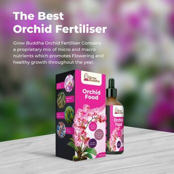 Engrais alimentaire pour orchidées – Engrais liquide concentré pour plantes d'orchidées 100 ml – Croissance rapide avec racines fortes et floraison longue – Convient à toutes les plantes d'orchidées 3