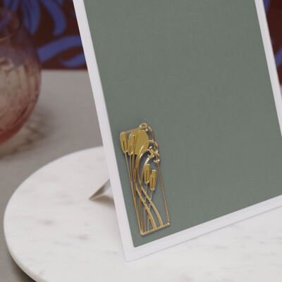 magnetic metal photo holder - art nouveau "reed"