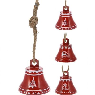 CHRISTMAS DECORATIVE ACCESSORIES RED BELL TO HANG 17CM