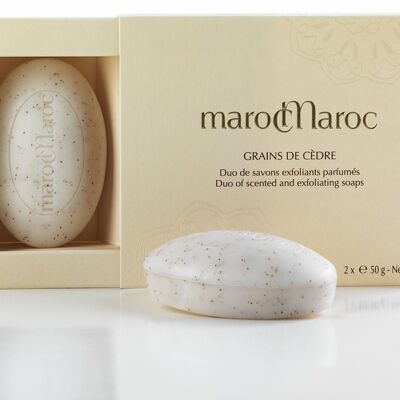 Duo de savons parfumé Grains de Cèdre -scented exfoliating soaps