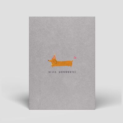 Tarjeta de cumpleaños Dachshund: justa, ecológica y sostenible