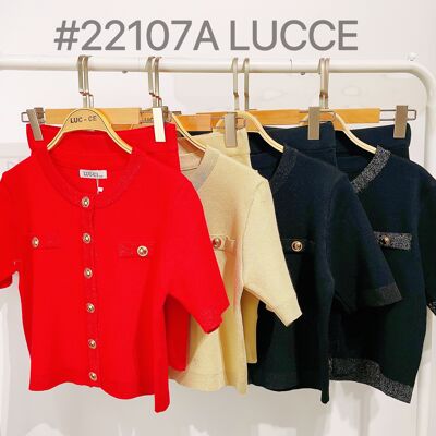 Short sleeve top with buttons - 22107A