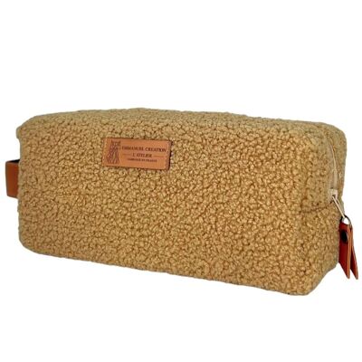 Nomadic pencil case S, “Bouclette” camel