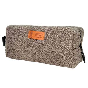 Trousse nomade S, "Bouclette" taupe