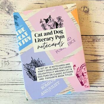 Cartes de notes littéraires pour chat et chien - Ensemble de 9 1