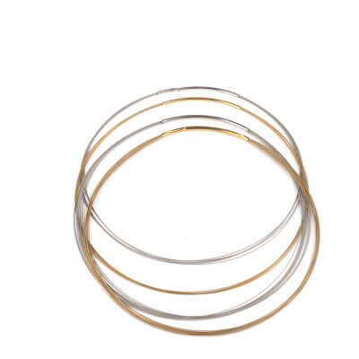 Stainless steel hoops, 5 rows, color gold