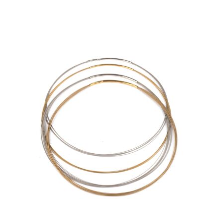 Stainless steel hoops, 5 rows, color gold