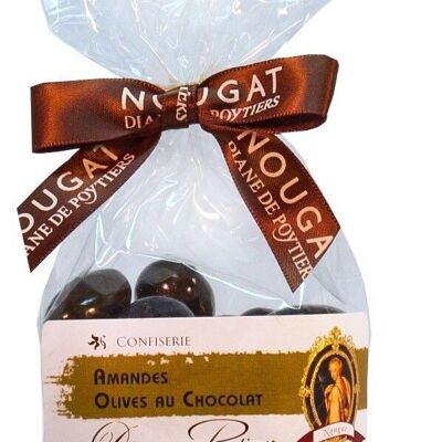 Mandorle Olive ricoperte di cioccolato Busta 180 g