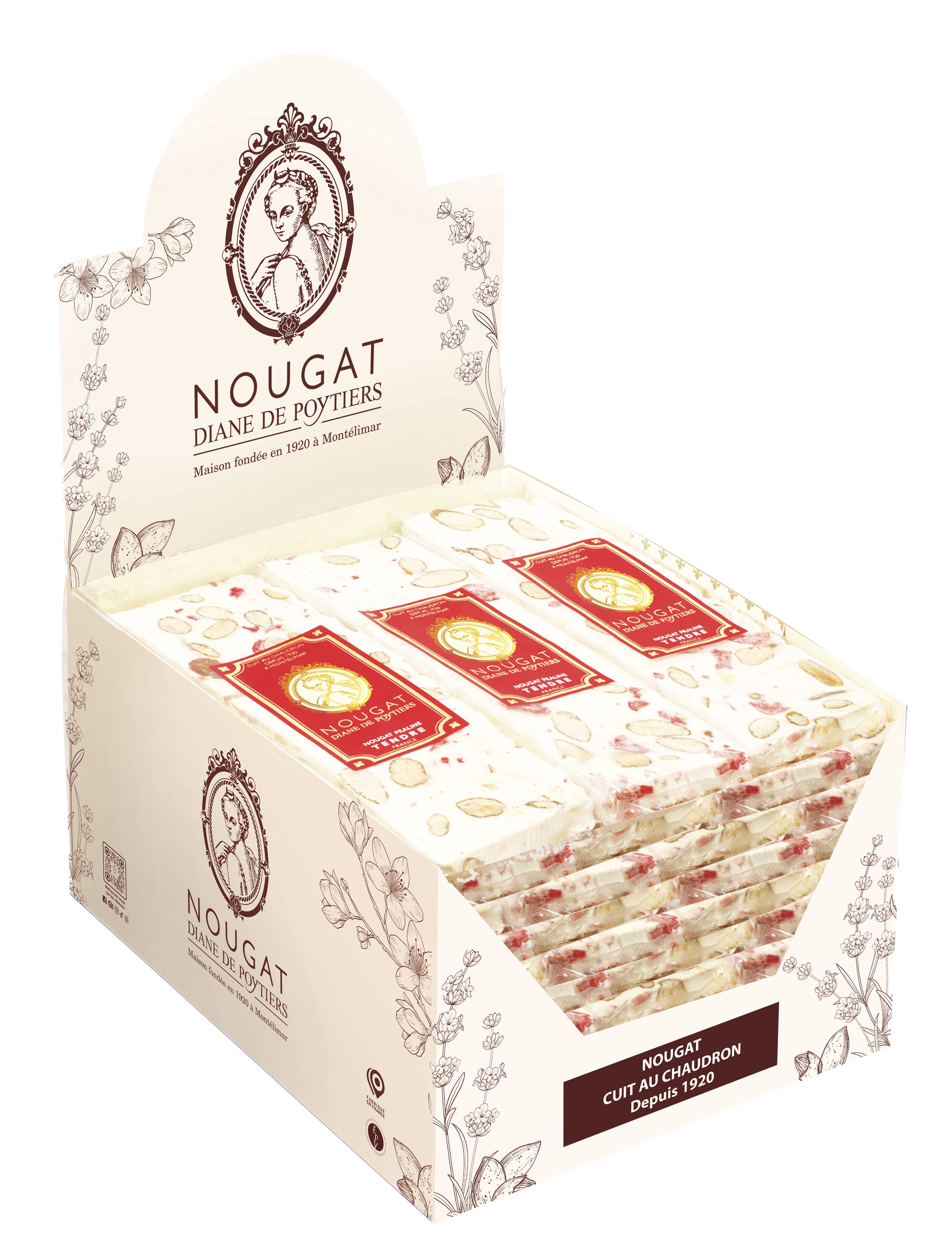 Barretta di torrone morbido con pralina 100 gr