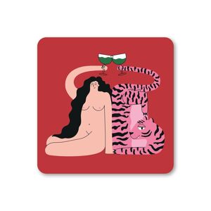 Tigre et Naked Lady Coaster Pack de 6
