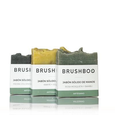 Pack of 3 solid soaps - Includes organic cotton toiletry bag