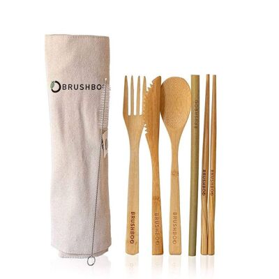 Brushboo bamboo cutlery set