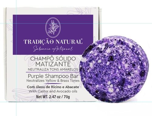 Purple solid shampoo 70 g - handmade