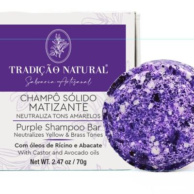 Purple solid shampoo 70 g - handmade