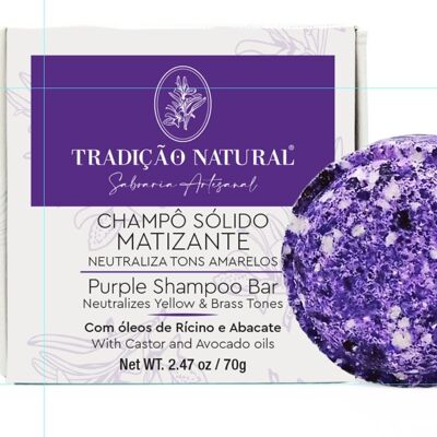 Purple solid shampoo 70 g - handmade
