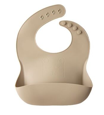 Bavoir en silicone Little Eater Beige 1