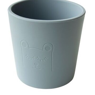 Vaso con agarre de silicona Little Eater Gris