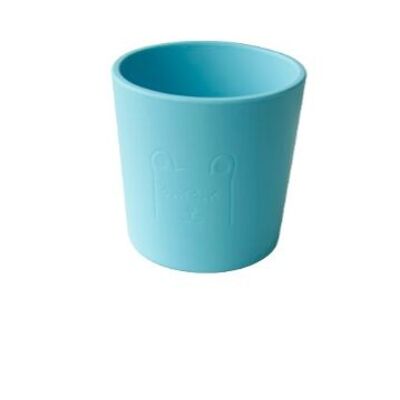Vaso con agarre de silicona Little Eater Azul Claro