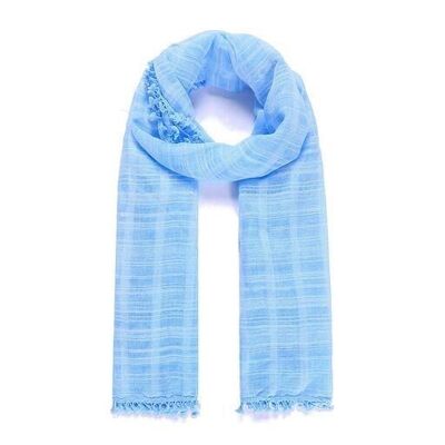 Sky blue checked scarf