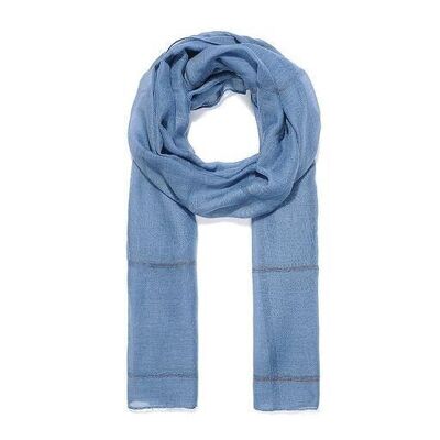 Blue checked denim-colored scarf