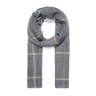 Foulard gris souris à carreaux