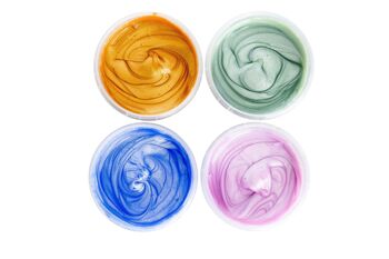 Peintures au doigt en cristal pailleté lot de 4 "Mika" 2