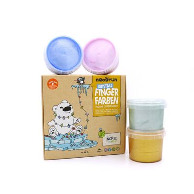 Glitter crystal finger paints set of 4 "Mika"