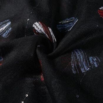 Foulard noir coeur bleu et rouge 2