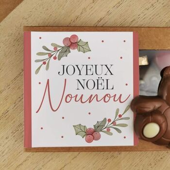 Oursons au chocolat au lait x3 "Joyeux Noël Nounou" 4