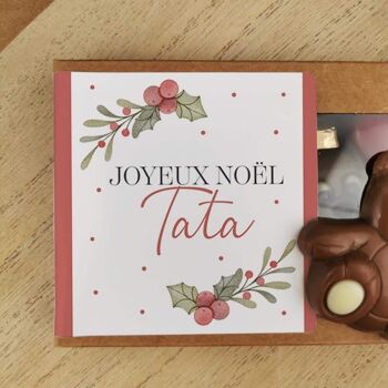 Oursons au chocolat au lait x3 "Joyeux Noël Tata" 4
