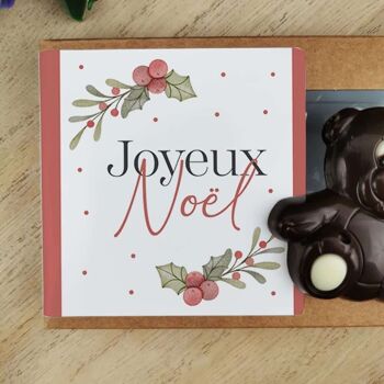 Oursons au chocolat noir x3 "Joyeux Noël" 4