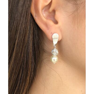 Boucles d'oreille pendentif perle