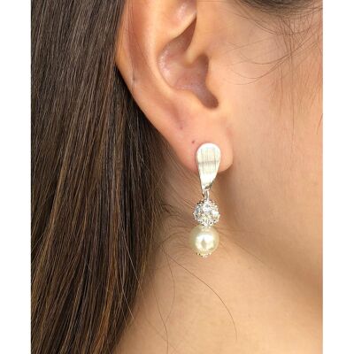 Boucles d'oreille pendentif perle