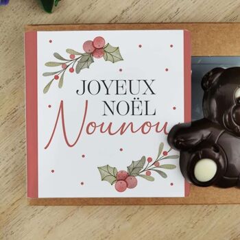 Oursons au chocolat noir x3 "Joyeux Noël Nounou" 4