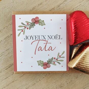 Cœurs au chocolat au lait et chocolat noir praliné x8 "Joyeux Noël Tata" 4