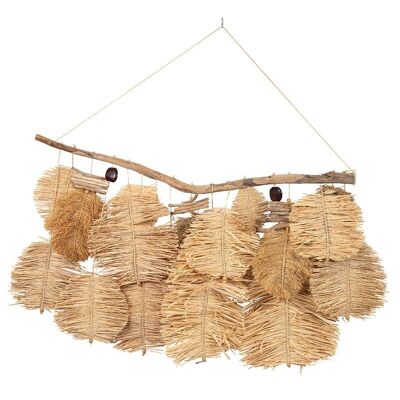 Natural raffia wall light-101003