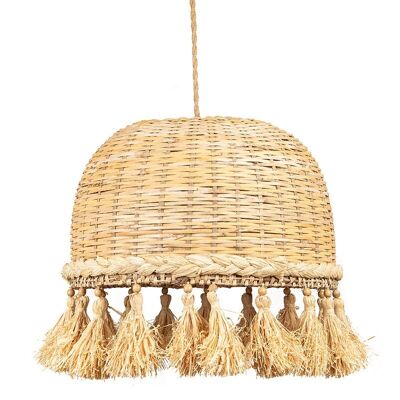 Wicker basket pendant light-401007